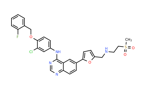 1393112-45-2 | N-[3-Chloro-4-[(2-fluorophenyl)methoxy]phenyl]-6-[5-[[[2-(methylsulfonyl)ethyl]amino]methyl]-2-furanyl]-4-quinazolinamine