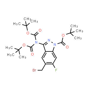 1037207-03-6 | tert-butyl 3-{bis[(tert-butoxy)carbonyl]amino}-5-(bromomethyl)-6-fluoro-1H-indazole-1-carboxylate