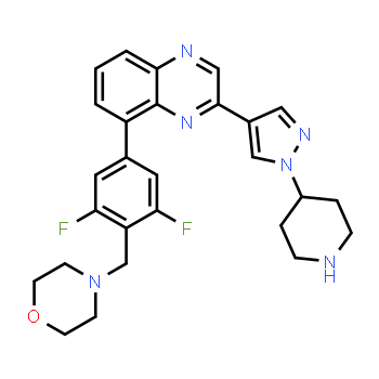 1092499-93-8 | 4-(2,6-difluoro-4-(3-(1-(piperidin-4-yl)-1H-pyrazol-4-yl)quinoxalin-5-yl)benzyl)morpholine