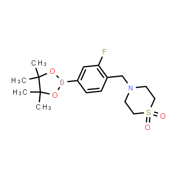 1092563-29-5 | 4-{[2-fluoro-4-(4,4,5,5-tetramethyl-1,3,2-dioxaborolan-2-yl)phenyl]methyl}-1λ⁶-thiomorpholine-1,1-dione