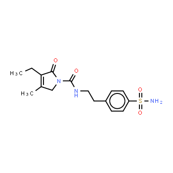 119018-29-0 | 4-[2-[(3-Ethyl-4-methyl-2-oxo-3-pyrrolin-1-yl)carboxamido]ethyl]benzenesulfonamide