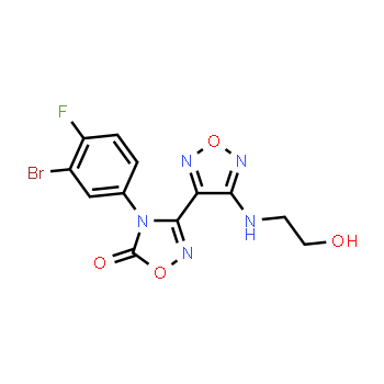 1204669-64-6 | 4-(3-bromo-4-fluorophenyl)-3-{4-[(2-hydroxyethyl)amino]-1,2,5-oxadiazol-3-yl}-4,5-dihydro-1,2,4-oxadiazol-5-one