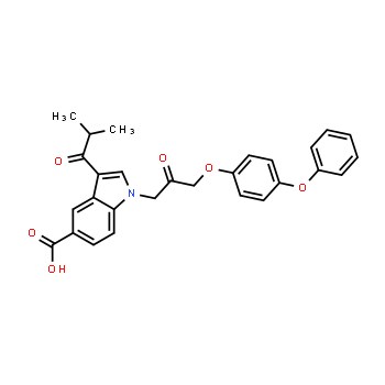 1233706-88-1 | 3-isobutyryl-1-(2-oxo-3-(4-phenoxyphenoxy)propyl)-1H-indole-5-carboxylic acid