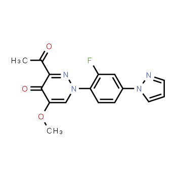 1238704-28-3 | 3-acetyl-1-[2-fluoro-4-(1H-pyrazol-1-yl)phenyl]-5-methoxy-1,4-dihydropyridazin-4-one