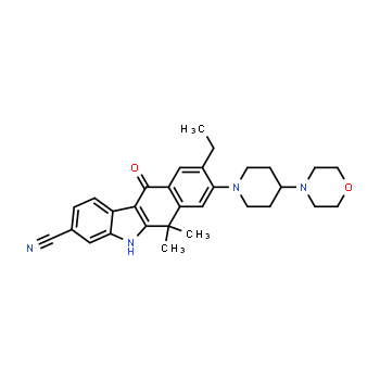 1256580-46-7 | 9-Ethyl-6,11-dihydro-6,6-dimethyl-8-[4-(4-morpholinyl)-1-piperidinyl]-11-oxo-5H-benzo[b]carbazole-3-carbonitrile