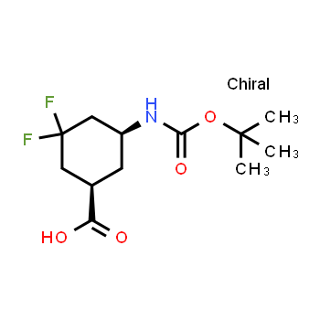 1261225-61-9 | cyclohexanecarboxylic acid, 5-[[(1,1-dimethylethoxy)carbonyl]amino]-3,3-difluoro-, (1r,5s)-rel-