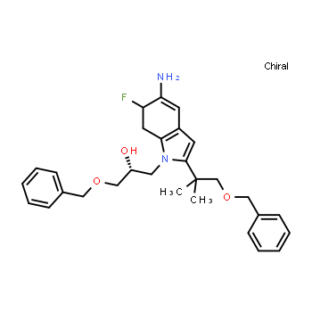 1294504-67-8 | (2R)-1-{5-amino-2-[1-(benzyloxy)-2-methylpropan-2-yl]-6-fluoro-6,7-dihydro-1H-indol-1-yl}-3-(benzyloxy)propan-2-ol