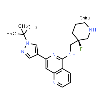 1345458-66-3 | 7-(1-tert-butyl-1H-pyrazol-4-yl)-N-{[(3S)-3-fluoropiperidin-3-yl]methyl}-1,6-naphthyridin-5-amine