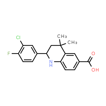 1353971-43-3 | 2-(3-chloro-4-fluorophenyl)-4,4-dimethyl-1,2,3,4-tetrahydroquinoline-6-carboxylic acid