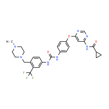 1421227-52-2 | N-(6-(4-(3-(4-((4-methylpiperazin-1-yl)methyl)-3-(trifluoromethyl)phenyl)ureido)phenoxy)pyrimidin-4-yl)cyclopropanecarboxamide