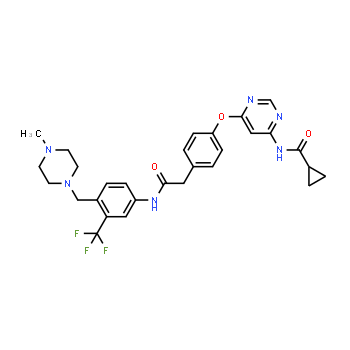 1421227-53-3 | N-(6-(4-(2-((4-((4-methylpiperazin-1-yl)methyl)-3-(trifluoromethyl)phenyl)amino)-2-oxoethyl)phenoxy)pyrimidin-4-yl)cyclopropanecarboxamide