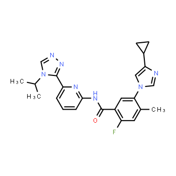 1448428-04-3 | 5-(4-cyclopropyl-1H-imidazol-1-yl)-2-fluoro-N-(6-(4-isopropyl-4H-1,2,4-triazol-3-yl)pyridin-2-yl)-4-methylbenzamide