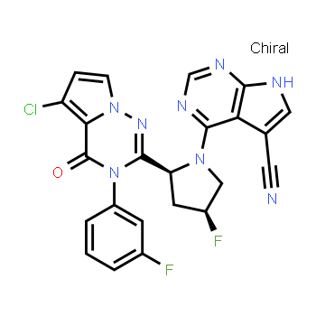 1549737-62-3 | 4-[(2S,4S)-2-[5-chloro-3-(3-fluorophenyl)-4-oxo-3H,4H-pyrrolo[2,1-f][1,2,4]triazin-2-yl]-4-fluoropyrrolidin-1-yl]-7H-pyrrolo[2,3-d]pyrimidine-5-carbonitrile