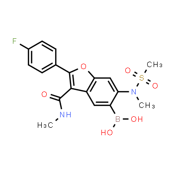 1621705-60-9 | [2-(4-fluorophenyl)-3-(methylcarbamoyl)-6-(N-methylmethanesulfonamido)-1-benzofuran-5-yl]boronic acid