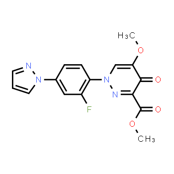 1622861-41-9 | methyl 1-[2-fluoro-4-(1H-pyrazol-1-yl)phenyl]-5-methoxy-4-oxo-1,4-dihydropyridazine-3-carboxylate