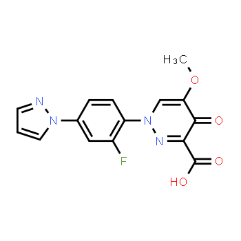 1622861-42-0 | 1-[2-fluoro-4-(1H-pyrazol-1-yl)phenyl]-5-methoxy-4-oxo-1,4-dihydropyridazine-3-carboxylic acid