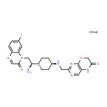 1626428-30-5 | 5H-Pyrimido[4,5-b][1,4]oxazin-6(7H)-one, 2-[[[trans-4-[(1R)-1-amino-2-(7-fluoro-2-oxo-1(2H)-quinoxalinyl)ethyl]cyclohexyl]amino]methyl]-