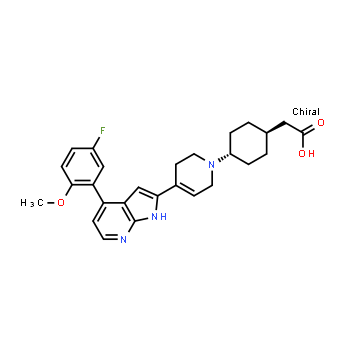 1628301-84-7 | 2-[(1r,4r)-4-{4-[4-(5-fluoro-2-methoxyphenyl)-1H-pyrrolo[2,3-b]pyridin-2-yl]-1,2,3,6-tetrahydropyridin-1-yl}cyclohexyl]acetic acid