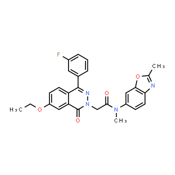 1628416-28-3 | 2-[7-ethoxy-4-(3-fluorophenyl)-1-oxo-1,2-dihydrophthalazin-2-yl]-N-methyl-N-(2-methyl-1,3-benzoxazol-6-yl)acetamide