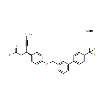 1638744-77-0 | (3R)-3-[4-({3-[4-(trifluoromethyl)phenyl]phenyl}methoxy)phenyl]hex-4-ynoic acid