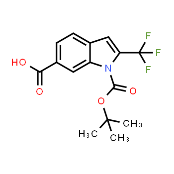 1638767-49-3 | 1-[(tert-butoxy)carbonyl]-2-(trifluoromethyl)-1H-indole-6-carboxylic acid