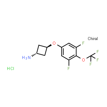 1638767-90-4 | cyclobutanamine, 3-(3,5-difluoro-4-trifluoromethoxyphenoxy)-, hydrochloride (1:1), trans-