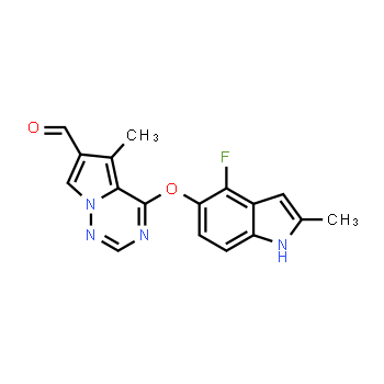 1638768-25-8 | 4-[(4-fluoro-2-methyl-1h-indol-5-yl)oxy]-5-methylpyrrolo[2,1-f][1,2,4]triazine-6-carbaldehyde