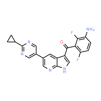 1859158-65-8 | 3-[5-(2-cyclopropylpyrimidin-5-yl)-1H-pyrrolo[2,3-b]pyridine-3-carbonyl]-2,4-difluoroaniline