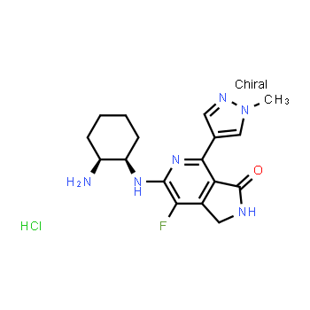 1952251-28-3 | 6-{[(1R,2S)-2-aminocyclohexyl]amino}-7-fluoro-4-(1-methyl-1H-pyrazol-4-yl)-1H,2H,3H-pyrrolo[3,4-c]pyridin-3-one hydrochloride