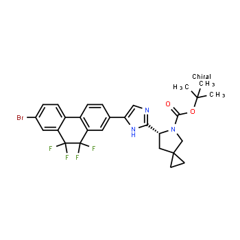 1956437-20-9 | tert-butyl (6r)-6-[5-(7-bromo-9,9,10,10-tetrafluoro-9,10-dihydrophenanthren-2-yl)-1h-imidazol-2-yl]-5-azaspiro[2.4]heptane-5-carboxylate