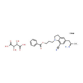 239463-85-5 | 5-[(2R)-2-aminopropyl]-1-[3-(benzoyloxy)propyl]-2,3-dihydro-7-carbonitrile-1H-indole (2R,3R)-2,3-dihydroxybutanedioate (1:1)