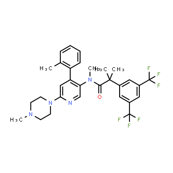 290297-26-6 | 2-(3,5-bis(trifluoromethyl)phenyl)-N,2-dimethyl-N-(6-(4-methylpiperazin-1-yl)-4-(o-tolyl)pyridin-3-yl)propanamide