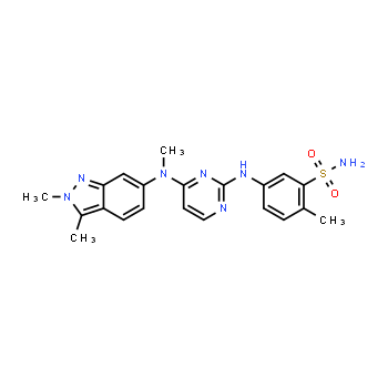 444731-52-6 | 5-((4-((2,3-dimethyl-2H-indazol-6-yl)(methyl)amino)pyrimidin-2-yl)amino)-2-methylbenzenesulfonamide