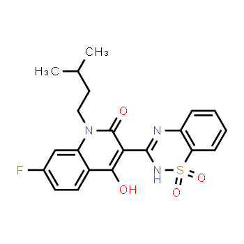 477930-58-8 | 3-(1,1-dioxido-2H-1,2,4-benzothiadiazin-3-yl)-7-fluoro-4-hydroxy-1-(3-methylbutyl)-2(1H)-Quinolinone