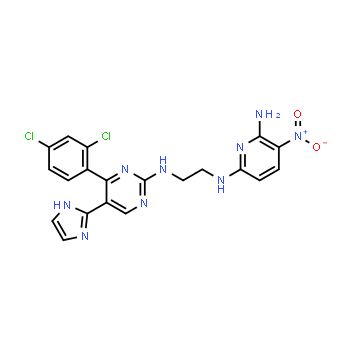 556813-39-9 | N2-(2-((4-(2,4-dichlorophenyl)-5-(1H-imidazol-2-yl)pyrimidin-2-yl)amino)ethyl)-5-nitropyridine-2,6-diamine