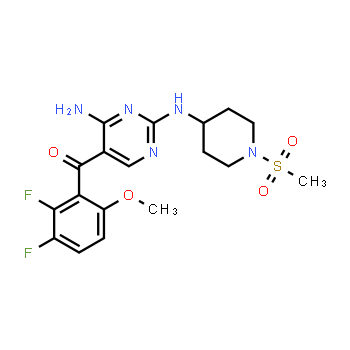 741713-40-6 | (4-amino-2-((1-(methylsulfonyl)piperidin-4-yl)amino)pyrimidin-5-yl)(2,3-difluoro-6-methoxyphenyl)methanone