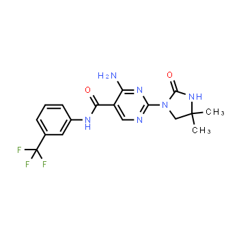 75689-93-9 | 4-amino-2-(4,4-dimethyl-2-oxoimidazolidin-1-yl)-N-(3-(trifluoromethyl)phenyl)pyrimidine-5-carboxamide