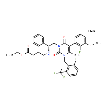 832720-84-0 | 4-[[(1R)-2-[5-(2-fluoro-3-methoxyphenyl)-3-[[2-fluoro-6-(trifluoromethyl)phenyl]methyl]-3,6-dihydro-4-methyl-2,6-dioxo-1(2H)-pyrimidinyl]-1-phenylethyl]amino] ethyl ester