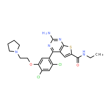 847559-80-2 | 2-amino-4-(2,4-dichloro-5-(2-(pyrrolidin-1-yl)ethoxy)phenyl)-N-ethylthieno[2,3-d]pyrimidine-6-carboxamide