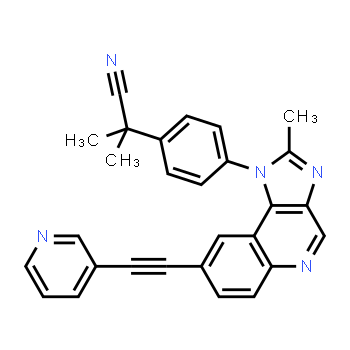 853910-02-8 | 2-methyl-2-(4-(2-methyl-8-(pyridin-3-ylethynyl)-1H-imidazo[4,5-c]quinolin-1-yl)phenyl)propanenitrile