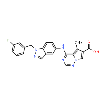 856667-80-6 | 4-((1-(3-fluorobenzyl)-1H-indazol-5-yl)amino)-5-methylpyrrolo[2,1-f][1,2,4]triazine-6-carboxylic acid