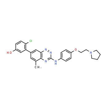 867334-05-2 | 4-chloro-3-(5-methyl-3-((4-(2-(pyrrolidin-1-yl)ethoxy)phenyl)amino)benzo[e][1,2,4]triazin-7-yl)phenol