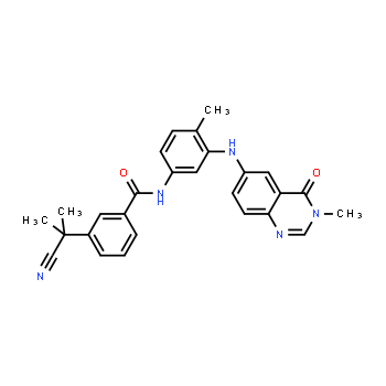 878739-06-1 | 3-(2-cyanopropan-2-yl)-N-(4-methyl-3-(3-methyl-4-oxo-3,4-dihydroquinazolin-6-ylamino)phenyl)benzamide