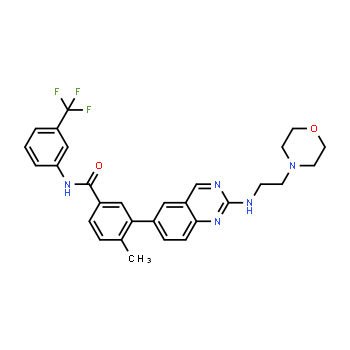 882663-88-9 | 4-methyl-3-(2-((2-morpholinoethyl)amino)quinazolin-6-yl)-N-(3-(trifluoromethyl)phenyl)benzamide