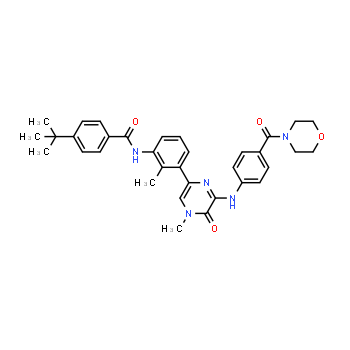 910232-84-7 | 4-(tert-butyl)-N-(2-methyl-3-(4-methyl-6-((4-(morpholine-4-carbonyl)phenyl)amino)-5-oxo-4,5-dihydropyrazin-2-yl)phenyl)benzamide