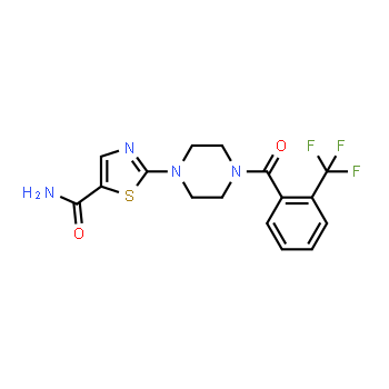 916888-66-9 | 2-(4-(2-(trifluoromethyl)benzoyl)piperazin-1-yl)thiazole-5-carboxamide