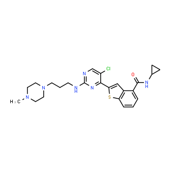 946518-61-2 | 2-(5-chloro-2-((3-(4-methylpiperazin-1-yl)propyl)amino)pyrimidin-4-yl)-N-cyclopropylbenzo[b]thiophene-4-carboxamide